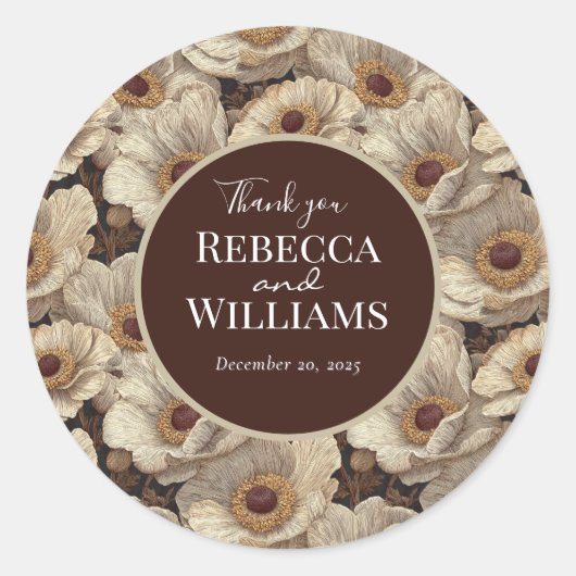 Radiant Anemones Garden Garden Wedding Ronde Sticker (Voorkant)