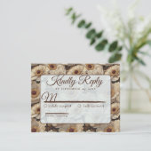 Radiant Anemones Themed Barn Wedding RSVP Kaartje (Staand voorkant)