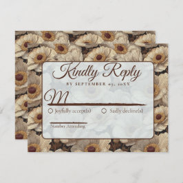 Radiant Anemones Themed Barn Wedding RSVP Kaartje