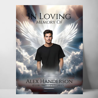 Radiant Angel Ascension Memorial Sign Poster