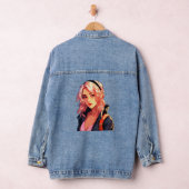 Radiant anime meisje: mooie manga kunst denim jacket (Hangar)