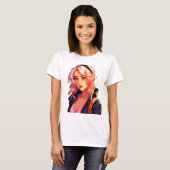 Radiant anime meisje: mooie manga kunst t-shirt (Voorkant volledig)