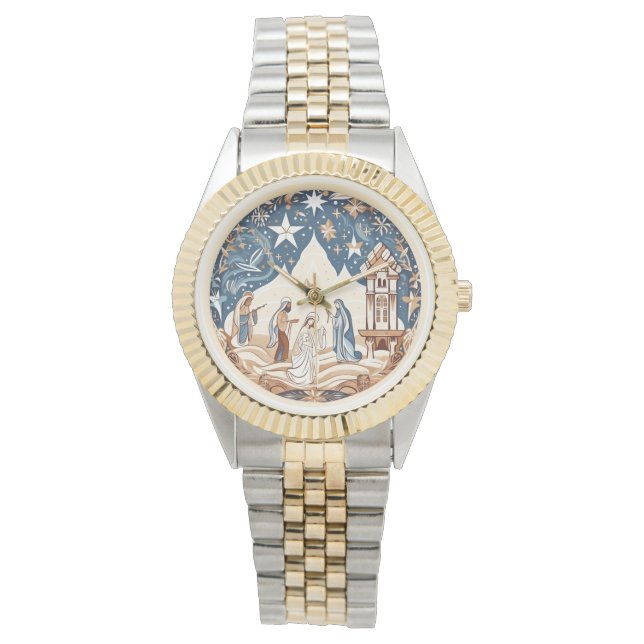 Radiant Arrival - Kerststal Horloge (Voorkant)