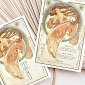 Radiant Art Nouveau Wedding Menu Kaart