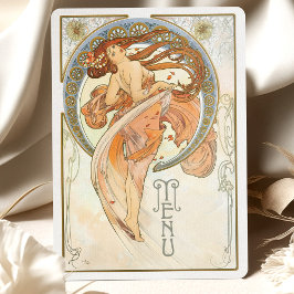 Radiant Art Nouveau Wedding Menu Kaart