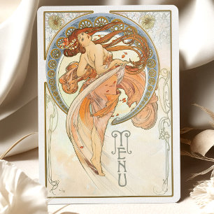 Radiant Art Nouveau Wedding Menu Kaart