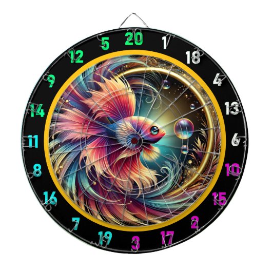 Radiant Betta Glow Dartboard Decor Dartbord (Voorkant)