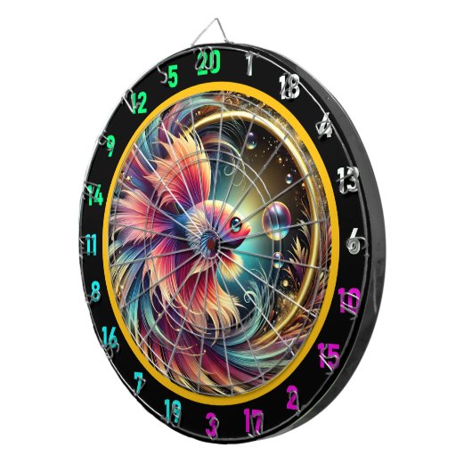 Radiant Betta Glow Dartboard Decor Dartbord (Voorkant Rechts)