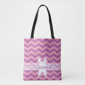 Radiant Bevroren Orchid Chevrons met Snowflake Tote Bag (Voorkant)
