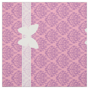 Radiant Bevroren Orchid Damask met Butterfly Stof