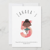 Radiant Black Ballerina 5e verjaardag Kaart (Achterkant)