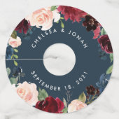 Radiant Bloom | Aangepaste bruiloft Wijnglaslabel (Voorkant)