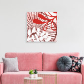 Radiant Bloom – Abstract Botanical Geometry Art Canvas Afdruk (Insitu (Woonkamer))