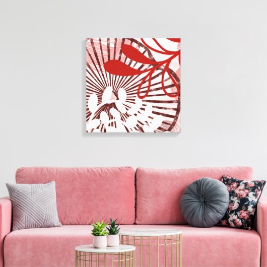 Radiant Bloom – Abstract Botanical Geometry Art Canvas Afdruk (Insitu (Woonkamer))