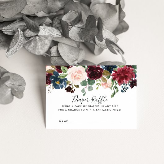 Radiant Bloom Baby shower Diaper Raffle Kaarten