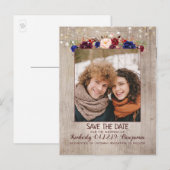 Radiant Bloom Bloemen Rustieke Foto Save the Date Aankondigingskaart (Voorkant / Achterkant)