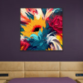 Radiant Bloom – Bold Abstract Floral Expression Canvas Afdruk
