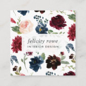 Radiant Bloom | Botanisch patroon Vierkante Visitekaartje (Voorkant)