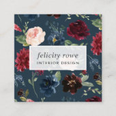 Radiant Bloom | Botanisch patroon Vierkante Visitekaartje (Voorkant)