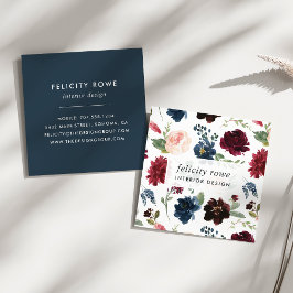 Radiant Bloom | Botanisch patroon Vierkante Visitekaartje