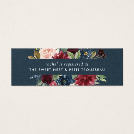 Radiant Bloom Bridal Registry Kaarten invoegen Mini Visitekaartjes (Voorkant)