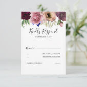 Radiant Bloom Elegant Bloemen Bruiloft RSVP (Staand voorkant)