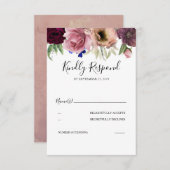 Radiant Bloom Elegant Bloemen Bruiloft RSVP (Voorkant / Achterkant)