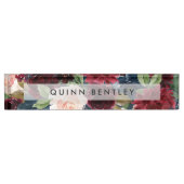 Radiant Bloom | Elegant Waterverf Floral Naambordje (Voorkant)