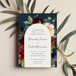 Radiant Bloom Floral Arch Wedding Folie Uitnodiging