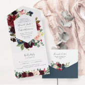 Radiant Bloom Floral Lijst Wedding All In One Uitnodiging