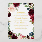 Radiant Bloom Floral Lijst Wedding Folie Uitnodiging (Voorkant)