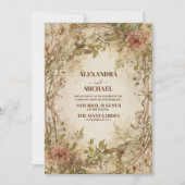 Radiant Bloom Floral Lijst Wedding Kaart (Voorkant)