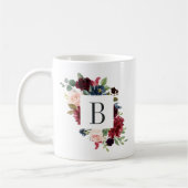 Radiant Bloom Floral Monogram Koffiemok (Links)