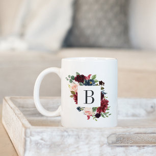 Radiant Bloom Floral Monogram Koffiemok