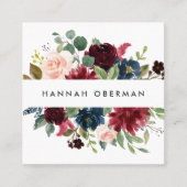 Radiant Bloom | Floral Vierkante Visitekaartje (Voorkant)