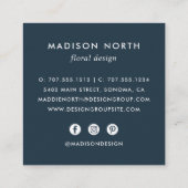 Radiant Bloom | Floral Vierkante Visitekaartje (Achterkant)