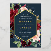 Radiant Bloom Geometric Floral Lijst Wedding Folie Uitnodiging (Voorkant)