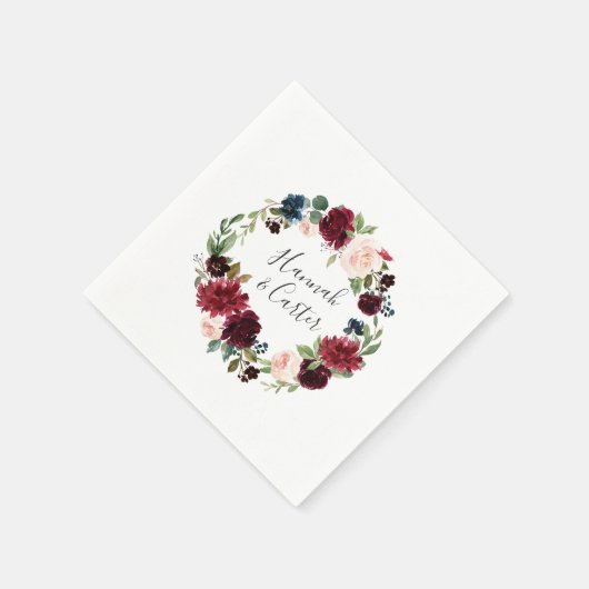 Radiant Bloom gepersonaliseerde bruiloft Servet (Hoek)