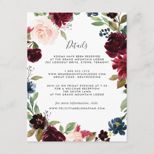 Radiant Bloom Guest Information Kaart (Voorkant)