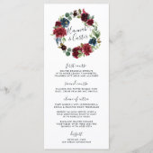 Radiant Bloom Krans Bruiloft Menu Kaart (Voorkant)