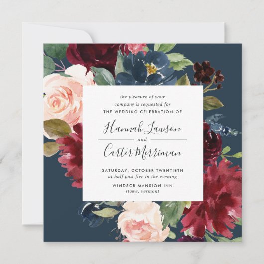 Radiant Bloom Lijst Weddenschap | Vierkant Kaart (Voorkant)