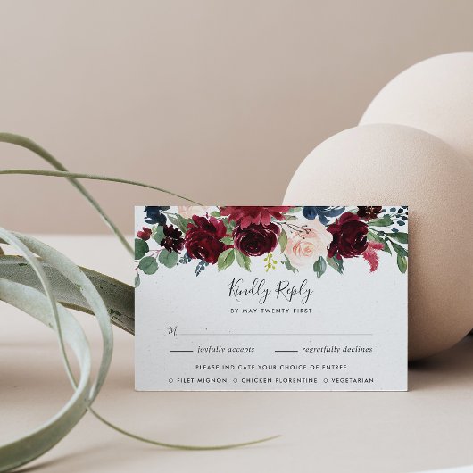 Radiant Bloom Meal Choice RSVP-kaart RSVP Kaartje