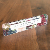 Radiant Bloom | Moderne Waterverf Floral Naambordje (Zijkant)