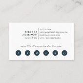 Radiant Bloom Navy & Burgundy Floral Klantenkaartje (Achterkant)