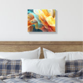 Radiant Bloom of Ethereal Petals in Light Canvas Afdruk (Insitu (Slaapkamer))