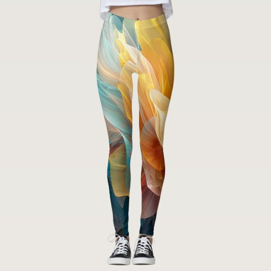 Radiant Bloom of Ethereal Petals in Light Leggings (Voorkant)