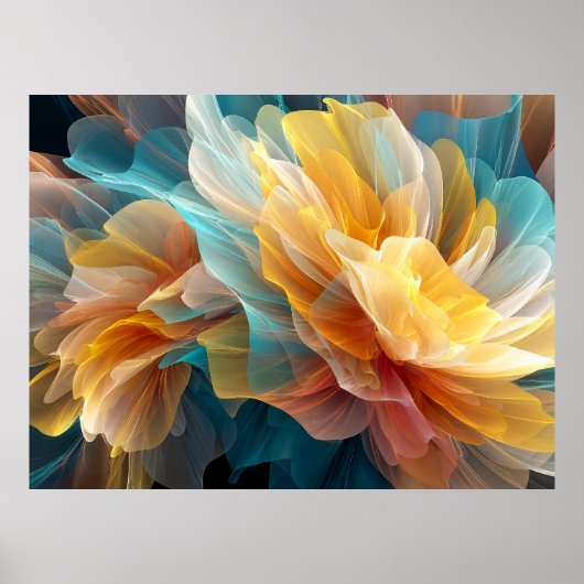 Radiant Bloom of Ethereal Petals in Light Poster (Voorkant)