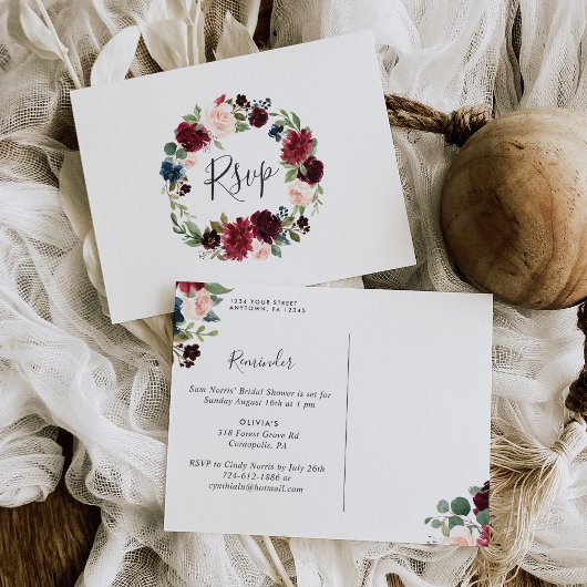 Radiant Bloom RSVP Reminder Briefkaart