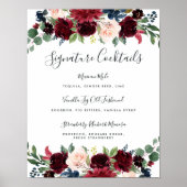 Radiant Bloom Signature Cocktail Menu Sign. Poster (Voorkant)