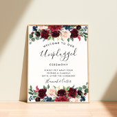 Radiant Bloom Unplugged Wedding Ceremony Sign Poster